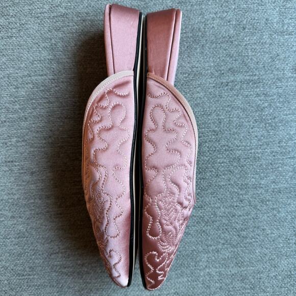 OLIVIA MORRIS AT HOME Poppy open-back satin slippers - Picture 7 of 13